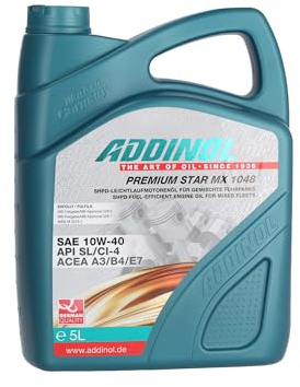 ADDINOL PREMIUM STAR MX 1048 10W-40 A3/B4/E7 Motorenöl, 5 Liter