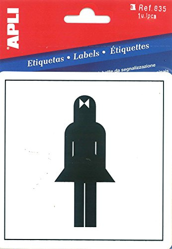 APLI 835 - Hinweisschild Damen-Toiletten, 1 Stück, 114 x 114 mm