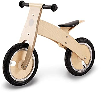 Pinolino 239471 Laufrad Lino, klar lackiert, aus Holz, unplattbare Bereifung, umbaubar vom Chopper zum Laufrad, für Kinder von 2 – 5 Jahren, 85 x 38 x 55