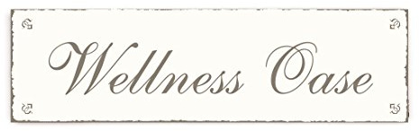 SCHILD Türschild « WELLNESS OASE » Willkommen Shabby Vintage Holzschild Dekoschild Dekoration Gastronomie Restaurant Hotel