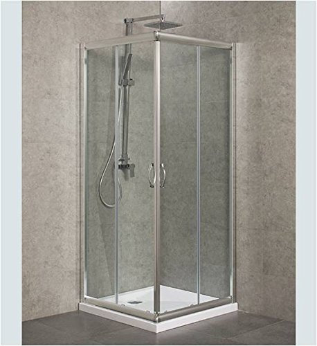 Box doccia in Cristallo Trasparente 6 mm - 2 lati - Apertura scorrevole - 70 x 70 cm, H 190 cm