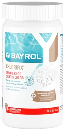 BAYROL Chlorifix® 1 kg - Chlore Choc Piscine Granulés - Désinfection Rapide Eau Verte et Trouble - N'Influence Pas Le pH - Compatible Tous Revêtements
