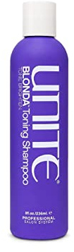 UNITE Hair – BLONDA Toning Purple Shampoo – Neutralizes Brassy & Yellow Tones in 60 Seconds – Brightens Blonde, Gray & Highlighted Hair – 8 Fl Oz
