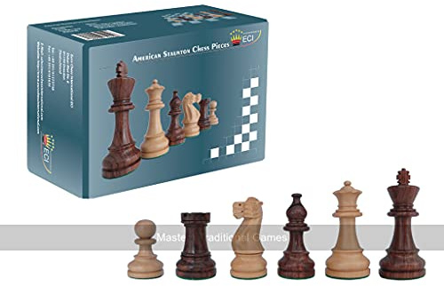SchachQueen - American Staunton Schachfiguren, Holz, Königshöhe 98 mm, für Erwachsene ab 12 Jahren