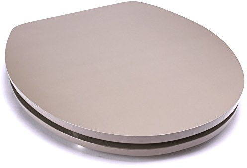MSV Premium WC Sitz Toilettendeckel Klodeckel Acryl Scharniere aus Edelstahl - hochwertige und stabile Qualität - Graubraun/Taupe