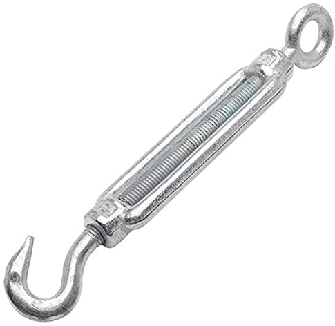 Merriway BH04225 Turnbuckle sil krok till öga tråd rep spännare, M5 (3/16 tum) – paket med 3