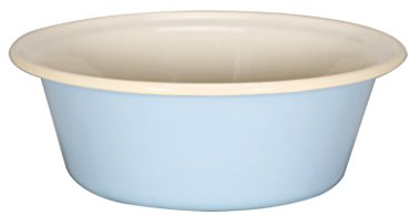 Karl Krüger Sylt Schüssel aus Emaille in der Farbe Pastell-Blau-Creme 3L, Maße: 28cm x 28cm x 10cm, 10128PAB