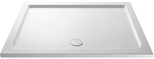 VeeBath Square Shower Tray 1400x700mm Stone Resin Tray for Shower Enclosure Bathroom- White
