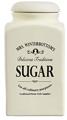 BUTLERS Zuckerdose 1,3 l -MRS. WINTERBOTTOM'S- Zuckerbehälter, Keramikdose mit Deckel im Landhausstil, Vintage Deko, Küchenzubehör für Küchenorganisation und Aufbewahrung von Zucker