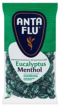 Halspastillen | Anta Flu | Nährendes Halspastillen-Eukalyptus-Menthol | Gesamtgewicht 300 Gramm