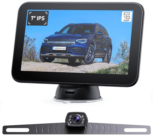 ZEROXCLUB Wired Backup Camera Kit with 7 Monitor, HD 1080P Display for Car Truck/Pickup/SUV/Van/RV, Night Vision Rear View Camera IP69 Waterproof-B7