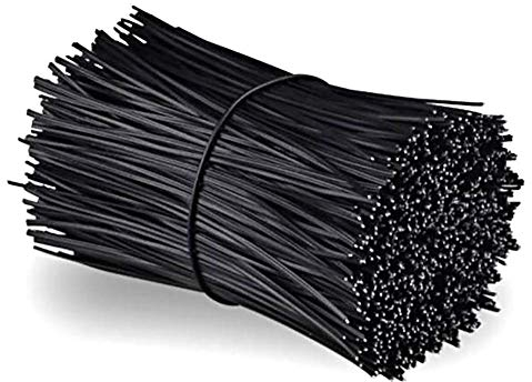 Chingde 200 fascette per cavi, filo rivestito in plastica, fascette per imballaggio, fascette intrecciate in plastica, per impacchettare lavori di fissaggio (nero)