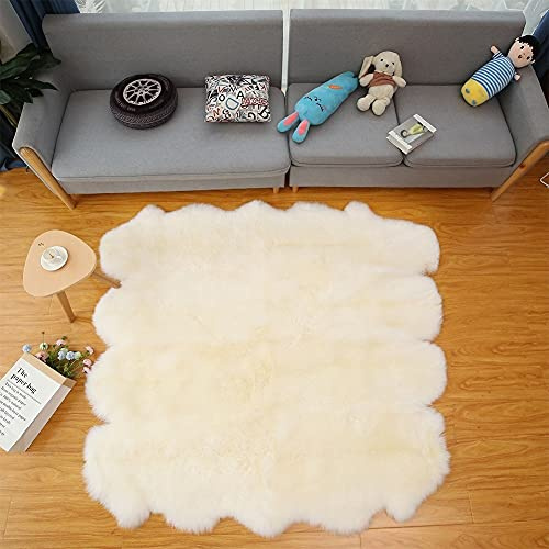 Altlue Tappeto Pecora Vera Pelle di Pecora Tappeto di Pelliccia Tappeto Peloso Grande Tappeti Lana Grandi per Soggiorno (185X200cm) (Color : 4)
