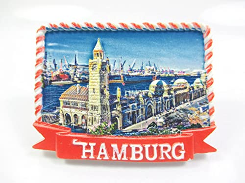 Hamburg Premium Magnet Poly Landungsbrücken Hafen Souvenir Germany (1)