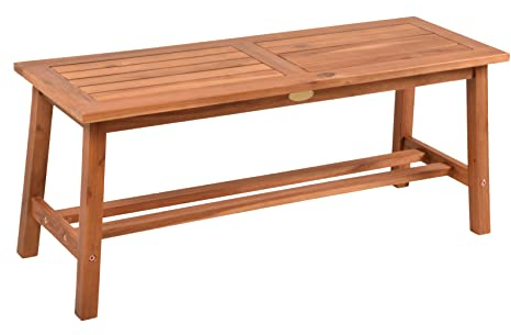 Spetebo Akazien Gartenbank Santa Clara 2-Sitzer geölt - 100 x 35 cm - Garten Sitz Bank aus FSC Massiv Holz - Balkon Terrassen Bank Blumenbank Beistelltisch Holztisch Holzbank