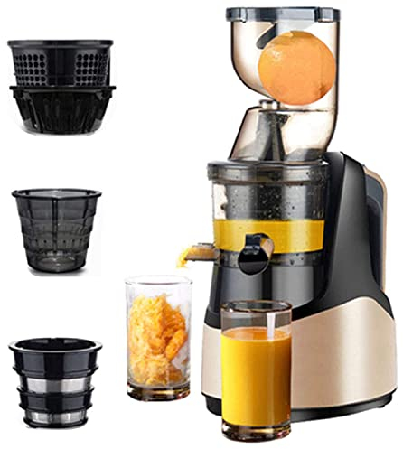 Spremiagrumi, Spremiagrumi per Frutta Domestica Spremiagrumi Automatico da 150 W Spremiagrumi Rapido Succo di Frutta E Verdura Intera E Estrattore di Verdure,Gold