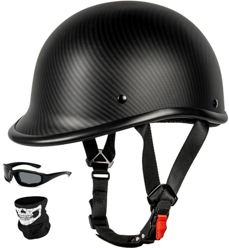 Yesmotor Vintage Motorcycle Half Helmet - Lightweight Low Profile Open-Face Half-Face Helmet – DOT Approved