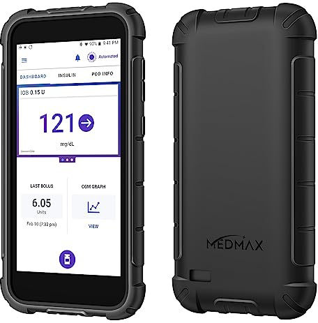 MEDMAX Silicone Case for Omnipod 5 | Lightweight Shockproof Anti Slip Protective Cover Soft Gel Skin with Raised Bezel for Omnipod 5 Device, (Black)