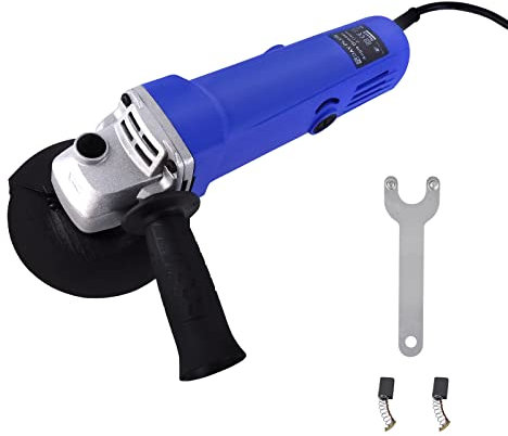 Elektro-Winkelschleifer 900W Kleinschleifer mit Seitengriff, Schleifscheibe, Schutzhülle, 2M Kabel, 12000 RPM für Metall, Holz, Stein schneiden, polieren, schleifen