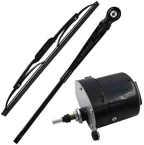 CANJPTON 12V Scheibenwischermotor Wischerblatt Kompatibel mit Willys Jeep Traktor 01287358 7731000001 0390506510 01287358