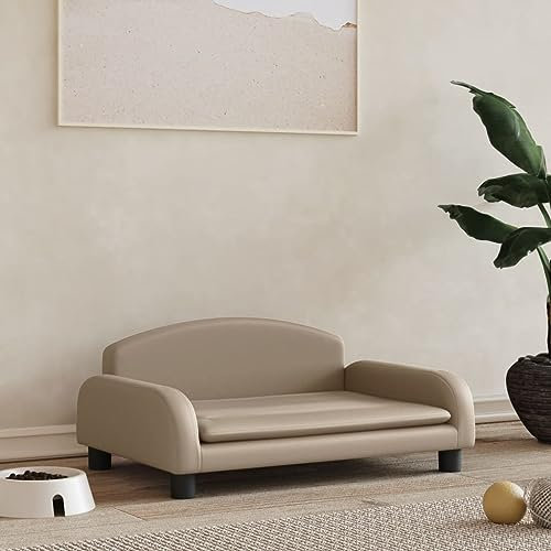puraday Hundebett Cappuccino-Braun 70x45x30 cm Kunstleder Hundesofa Katzensofa Hundebetten Katzenbett Bequeme Haustierbett Stilvolles Design Kann Im Wohnzimmer Oder Schlafzimmer Platziert Werden