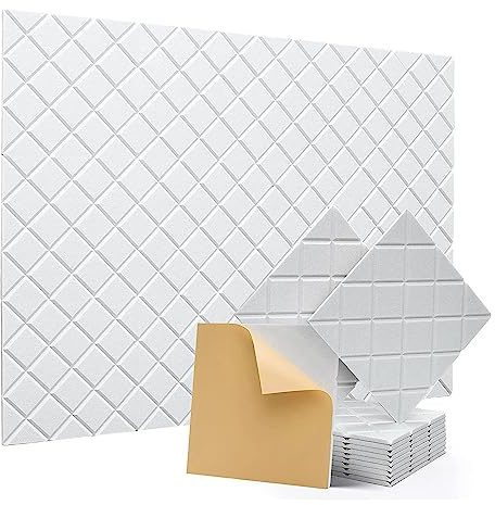 JNJOOD Packung mit 12 Schallschutzfolien für die Wand, 12 x 12 x 0,4 , selbstklebend, aus Akustikschaum, für Aufnahmestudio, Büro