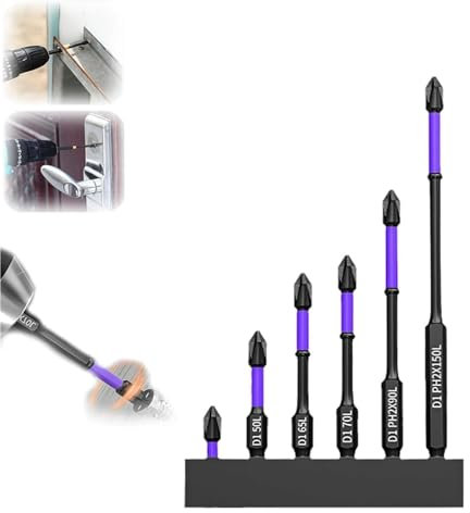 EDAT Upgraded High Hardness and Strong Magnetic Bit, 6Pcs D1 Anti-Slip and Shock-Proof Bits with Screwdriver Bits, 2024 New Anti-shock Strong Magnetic Non-slip Bits (Color : 1set)