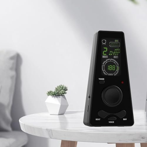 Elektronisches digitales Metronom, universelles digitales Metronom mit Timer, multifunktionales elektronisches Metronom mit Lautstärkeregler (schwarz)