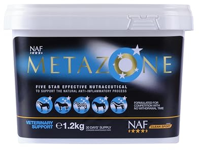 NAF Five Star Metazone Powder 1.2kg – Supports the body’s own anti-inflammatory pathway for Horses – Promotes Comfort, Mobility & Performance – BETA NOPS Accredited