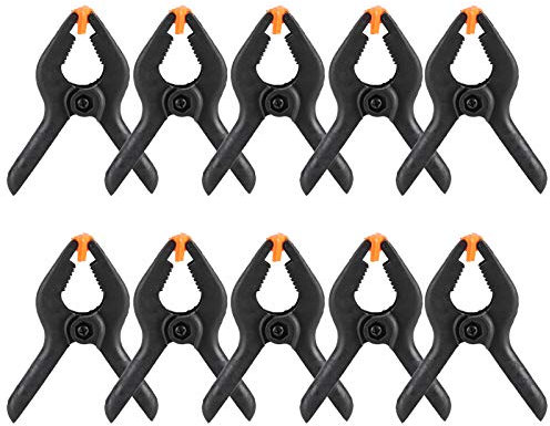 Tyenaza Kunststoff-Federklemmen-Set, 10 Stück, 7,6 cm, Verstellbare Federklemmen, Minibar-Klemmen, Clip-Set, Typ A, Schwarz, Multifunktionale Kunststoff-Federklemmen