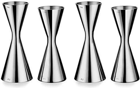 Fegtrty Lot de 4 doseurs à cocktail double pour bar 30/60 ml, 30/45 ml