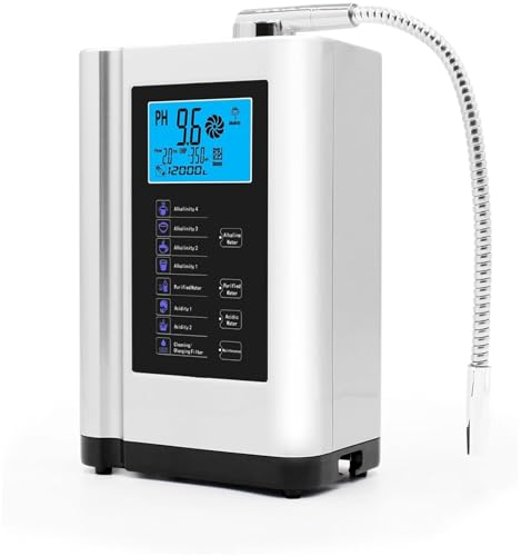 Dispensador Potable Directo Electrólisis,Filtro Agua Electrolizador,Multifuncional Purificador Agua,Ph 3.5-10.5, 7 Configuraciones Agua,Traer Limpieza Automática,White