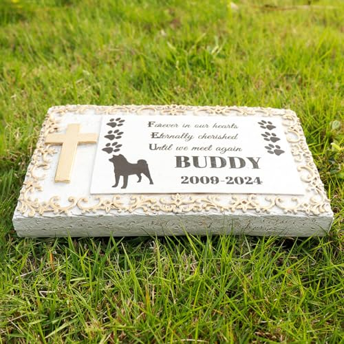 Personalisierte Katze Memorial Garten Steine mit Kreuz Haustier Kreuz Gedenksteine Hund Gräber Marker Haustier Memorial Geschenke Verlust Hund Sympathie Geschenke Haustier Grabstein