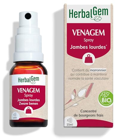 HerbalGem Spray Venagem Jambes lourdes Bio Complexe de Gemmothérapie Concentrée 15 ml