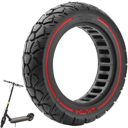 VOLOHAS 10X2,5(250x64 60/70-6,5) Vollgummireifen 10 Zoll Solide Reifen für Ninebot Max G30/Max G30D/Max G30D2/Xiaomi 4 Ultra Elektroroller Ersatzreifen Vollreifen Anti-Rutsch Pannensicher (Rot 1PCS)