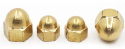 DIN1587 Sechskantmuttern mit Kupferkappe, dekorative Kuppelkopfabdeckung, Halbkreis-Hutmutter aus Messing, M3, M4, M5, M6, M8, M10, M12(Size:M8 2pcs)