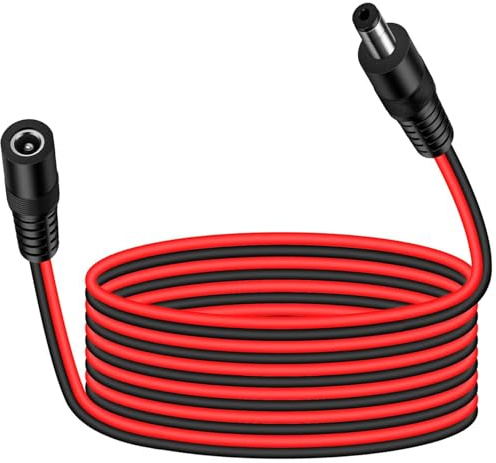 RUNCCI-YUN 10ft 14AWG 5.5 x 2.5mm Cavo di Prolunga DC 12V connettori alimentazione,12V Maschio Femmina Connettori per Adattatore di Potenza, LED, Fotocamera CCTV Potenza