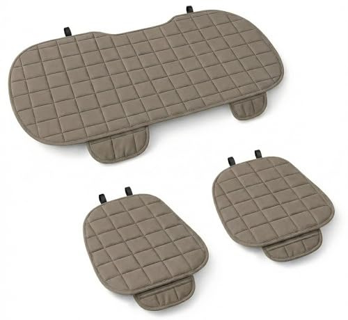 Auto Accessori Lupex Sitzbezug-Set 3-teilig Universal Auto | Sitzschutz 2 Vordersitze und 1 Rücksitz | Protector Comfort Automotive Innenkissen (Beige)