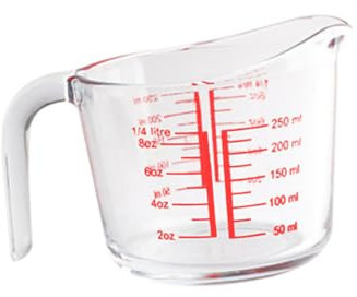 Hoement Vaso Medidor Vidrio Templado Resistente Al Calor Taza Práctica Transparente Para Repostería y Cocina