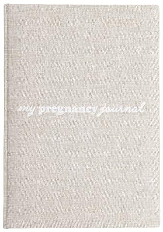 Kate & Milo Linen My Pregnancy Journal, libro de bebé para futura mamá, regalo de recuerdo de embarazo para futuras mamás, color beige