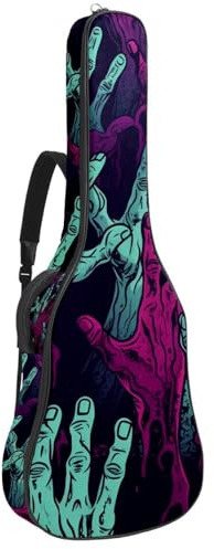 Bassgitarrentasche mit Halloween-Zombie-Handkunst 29, Akustikgitarrentasche 101,6 cm (40 Zoll) E-Gitarrenkoffer, wasserdichte Oxford-E-Gitarre, Gigbag für akustische Konzertgitarre, Ukulele,