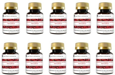 D - Mannosio e Cranberry 40% PAC Mirti Complex con Semi di Pompelmo, Uva Ursina e Vitamina C | 600 compresse 1 al dì | Mirtillo Rosso ad Alto Dosaggio