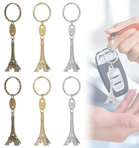 6 Pièces Porte-clé Tour Eiffel Cadeaux Souvenir Paris France,tour eiffel,Porte-clés Tour Eiffel Rétro Bijoux Français Souvenirs Porte-clés Mini Porte-clés Pendentif Décorations