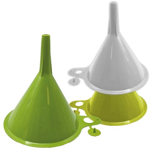 Sicignano | Imbuto in Plastica, Resistente e Versatile, per Travaso Liquidi, Uso Domestico e Lavorativo, Colori Assortiti (Ø16 cm, 3 Pezzi)