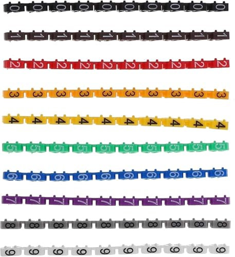 Etiquetas for marcar cables, numeración de cables, etiquetas de identificación de cables, 150 unidades, etiquetas adhesivas eléctricas con números, marcadores multicolores, etiquetas eléctricas, 0, et