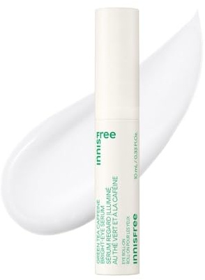 INNISFREE Green Tea Caffeine Bright Eye Serum, Depuffing, Brightening & Hydrating Eye Treatment for dark circles, 10ml