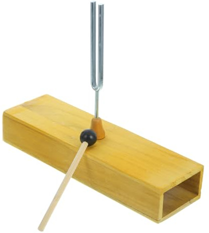 256 Hz Stimmgabel mit Holz Resonanzkasten für Lehrzwecke und Tests | Holz und Metall, 1 Stück, für Schüler und Kinder, Schallverstärkung, Schwingungsleitung, Schulversuche Zufällige Farbe
