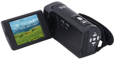 Rankomu Cámara de video QHD 2.7K, videocámara digital con zoom de 50 MP y 16X, pantalla de rotación de 270 grados, grabadora de video, cámara web, grabación mientras se carga, tarjeta de