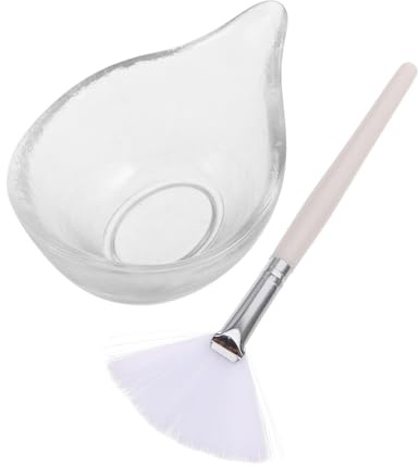 VICASKY Pennello Viso a Ventaglio Professionale in Vetro e Fibra, Facile da Maneggiare e Conservare, per L'applicazione di Maschere e Uso Domestico o Professionale