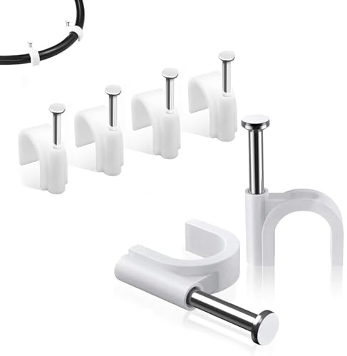 100 clip piatte bianche per cavi elettrici TV, telefono, Internet, per cavi Ethernet, TV, telefono e USB